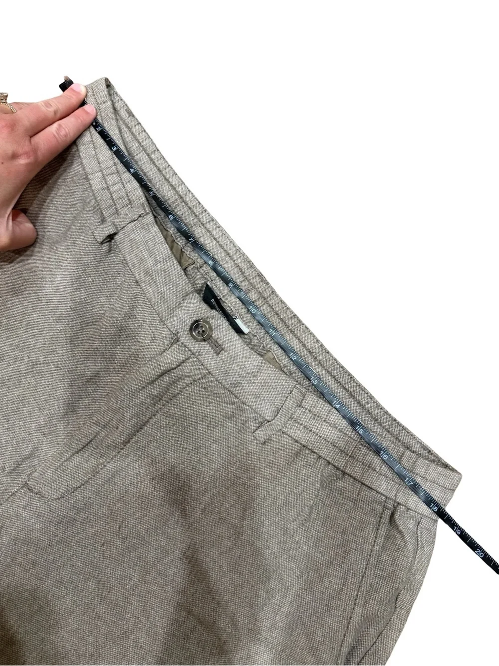 🌿 Banana Republic Men's Athletic Fit Linen Blend Pants‎ Feather Taupe 36x29